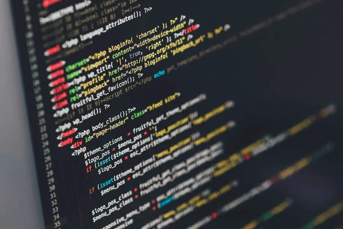 Close-up of source code on a screen